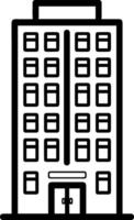 Building black line style illustration vector