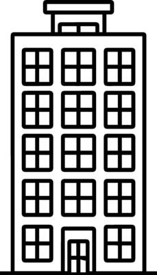 Building black line style illustration