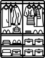 Closet black line style illustration vector