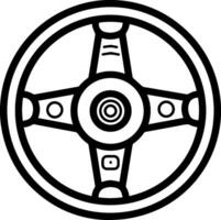 Steering Wheel black line style image vector