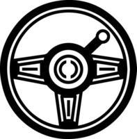 Steering Wheel black line style image vector