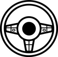 Steering Wheel black line style image vector