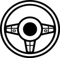 Steering Wheel black line style image vector