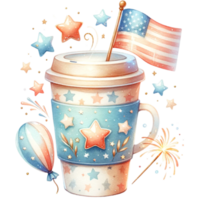 4th July Cute Coffee Cup Clipart 4Th July Clipart, Cute Coffee Cup Art png