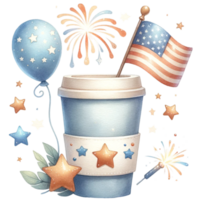 4th July Cute Coffee Cup Clipart 4Th July Clipart, Cute Coffee Cup Art png