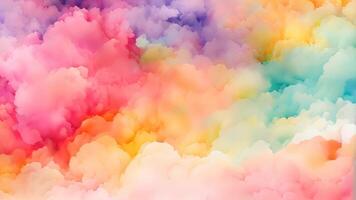 mjuk, strömmande vattenfärg moln i pastell nyanser försiktigt flytta och blandning i detta lugn rörelse bakgrund idealisk för fredlig innehåll video