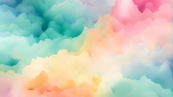 weich, fließend Aquarell Wolken im Pastell- Farbtöne sanft Verschiebung und Mischung im diese heiter Bewegung Hintergrund Ideal zum friedlich Inhalt video