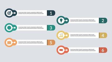 Six steps infographic timeline template vector