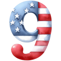 4th of July Alphabet and Number bringing the essence of Independence Day to your creations png