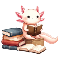 axolotl lis rat de bibliothèque aquarelle clipart axolotl lis rat de bibliothèque aquarelle clipart parfait pour les amoureux de le unique et le inhabituel png