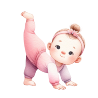 Freude im das Ruhe und süß Baby im Yoga Clip Art Baby Dusche Einladungen, oder Yoga Studio Flyer, diese Digital herunterladen beinhaltet ein einstellen von handgemalt png