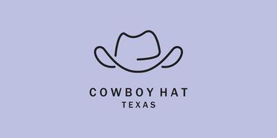 logo cowboy hat line art simple logo illustration design vector