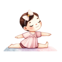 délice dans le calme et mignonne bébé dans yoga clipart bébé douche faire-part, ou yoga studio dépliants, cette numérique Télécharger comprend une ensemble de dessiné à la main png