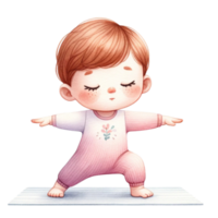 genot in de kalmte en schattig baby in yoga clip art baby douche uitnodigingen, of yoga studio flyers, deze digitaal downloaden omvat een reeks van hand getekend png