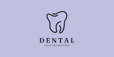 logo dental outline minimalist icon design vector