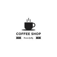 Coffee shop retro logo design template vector