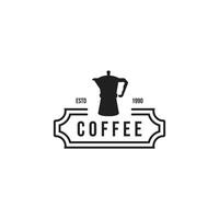 Coffee shop retro logo design template vector