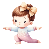 deleite en el calma y linda bebé en yoga clipart bebé ducha invitaciones, o yoga estudio volantes, esta digital descargar incluye un conjunto de dibujado a mano png