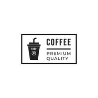 Coffee shop retro logo template vector