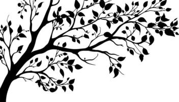 árbol ramas silueta aislado en blanco antecedentes. ilustración bosque diseño y elemento paisaje estación. otoño acortar Arte y decoración resumen al aire libre vector