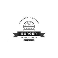 Burger vintage logo design template vector