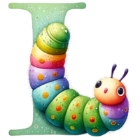 Cute Alphabet Hungry Caterpillar Watercolor Clipart Our Adorable Caterpillar Design, Making Learning Fun And Engaging For Little Ones. png