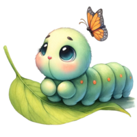 Cute Hungry Caterpillar Clipart - Perfect for Children's Books, Invitations, and Educational Materials png