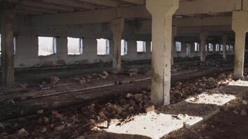 Abandoned cowshed in a Russian village video