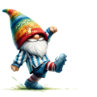 Football gnome clipart chaque gnome est méticuleusement illustré dans haute résolution, permettant pour clair impressions même dans grand tailles png