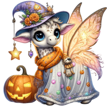 encantador jirafa Víspera de Todos los Santos clipart escalofriante temporada acuarela diseños para elaboración png