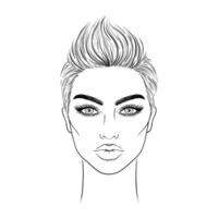 Young woman sketch vector