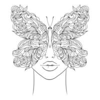 Butterfly and woman face vector