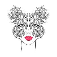 Butterfly and woman face vector