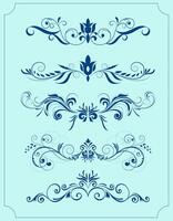 Decorative elements sets classical elegant symmetric curves sketch vector