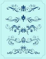 Decorative elements sets classical elegant symmetric curves sketch vector