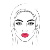 Young woman sketch vector