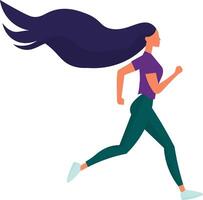 mujer corriendo ilustración, para antecedentes y diseñadores vector