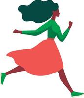 mujer corriendo ilustración, para antecedentes y diseñadores vector