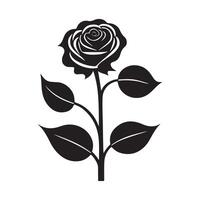 Flowers black and white flat design line art. White background. vector