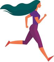 mujer corriendo ilustración, para antecedentes y diseñadores vector