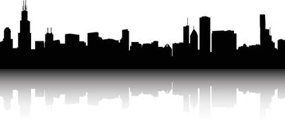 city skyline silhouette, town silhouette, named, layered, city background vector