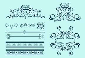 Decorative icons design elements classical curves decoration vector