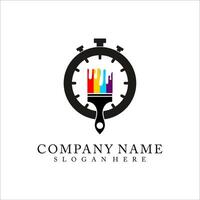 paint and time logo illustration design vector