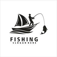 Fishing logo design illustration vector