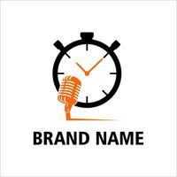 time podcast logo template illustration design vector