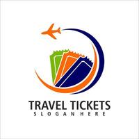 travel ticket logo template illustration design vector