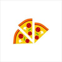Pizza logo modelo ilustración diseño vector