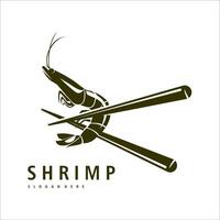 shrimp food logo template illustration design vector
