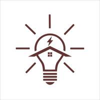 bulb house logo template illustration design vector