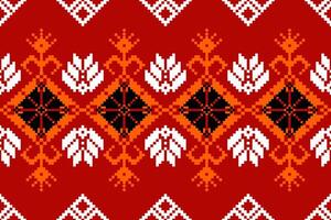 Pixel pattern ethnic oriental traditional fabric pattern textile African Indonesian vector